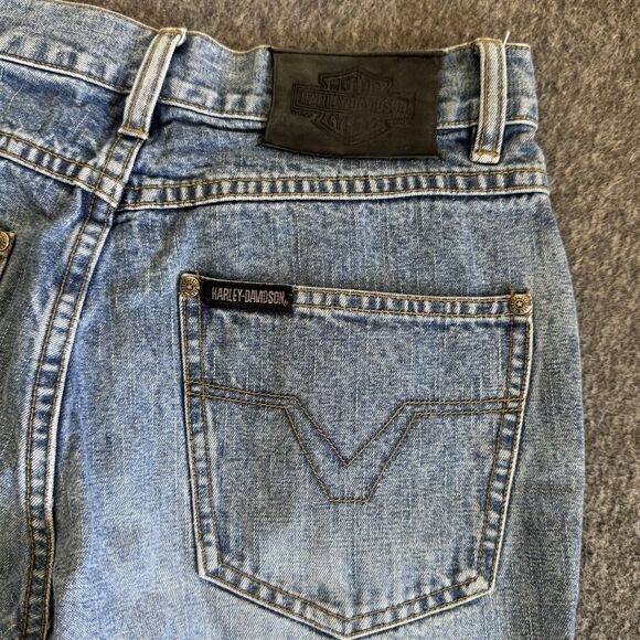 Vtg Y2K Harley Davidson Womens Side Snap Legs Boot Cut Biker Jeans - Picture 9 of 14